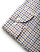 Regular Fit Skjorta Bomull Vit/Brun/Blå