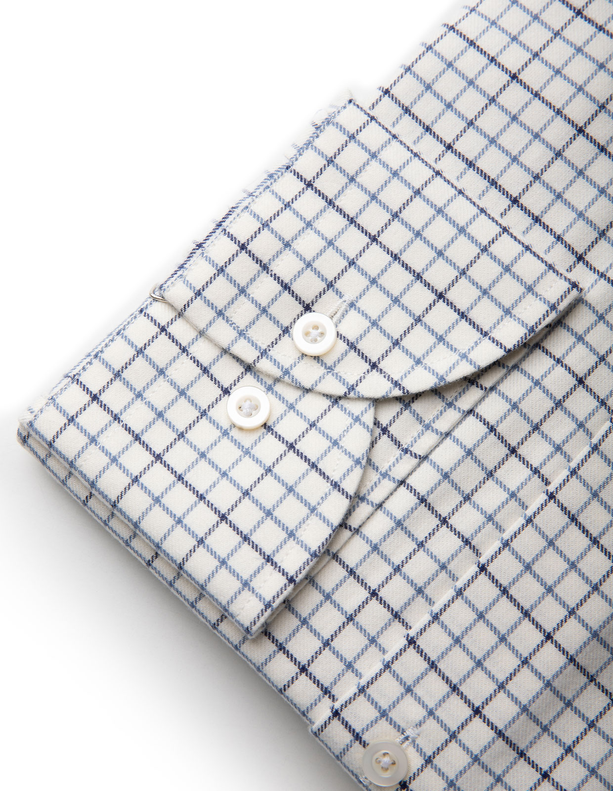 Slim Fit Skjorta Tattersall Vit/Blå