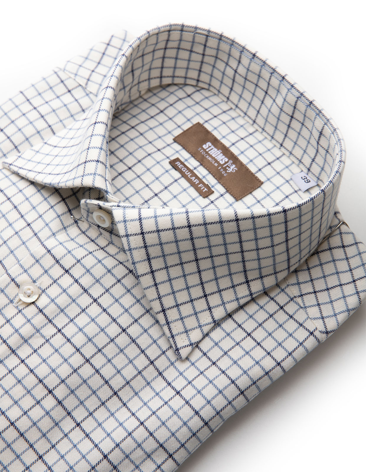 Regular Fit Skjorta Tattersall Vit/Blå 42