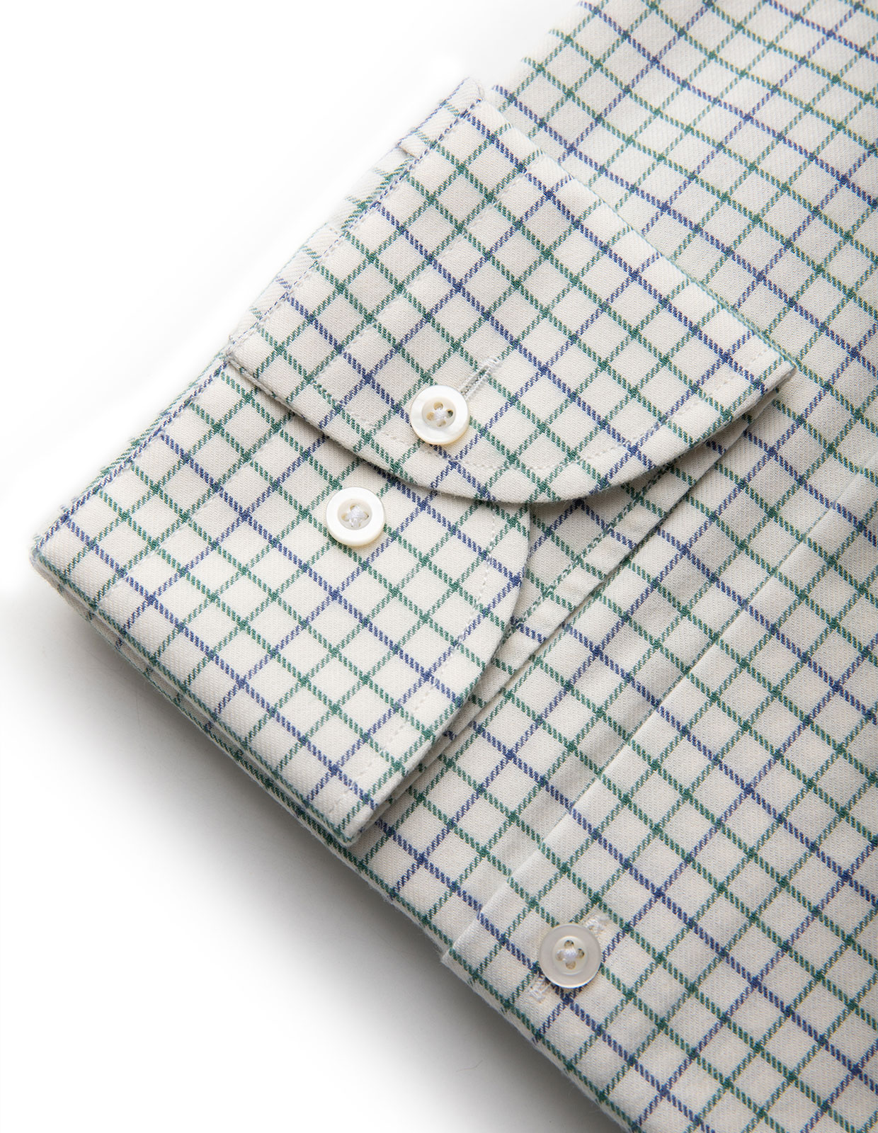 Slim Fit Skjorta Tattersall Vit/Grön/Blå