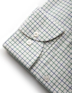 Slim Fit Skjorta Tattersall Vit/Grön/Blå