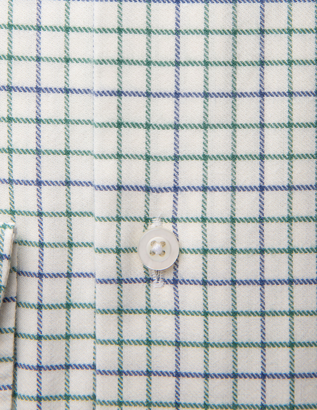 Slim Fit Skjorta Tattersall Vit/Grön/Blå Stl 42