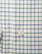 Slim Fit Skjorta Tattersall Vit/Grön/Blå
