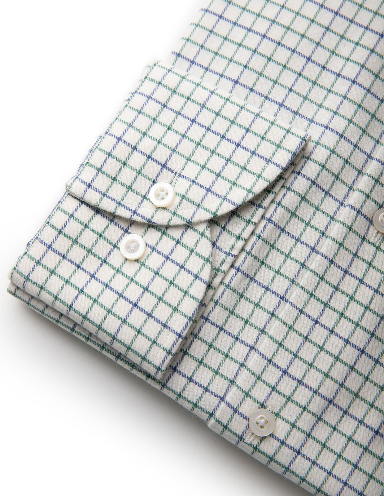 Regular Fit Skjorta Tattersall Vit/Grön/Blå 38