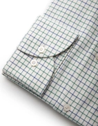 Regular Fit Skjorta Tattersall Vit/Grön/Blå 38