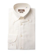 Slim Fit Skjorta Flanell Bomull Cashmere Benvit Stl 44