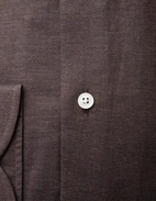 Slim Fit Skjorta Flanell Bomull Cashmere Brun