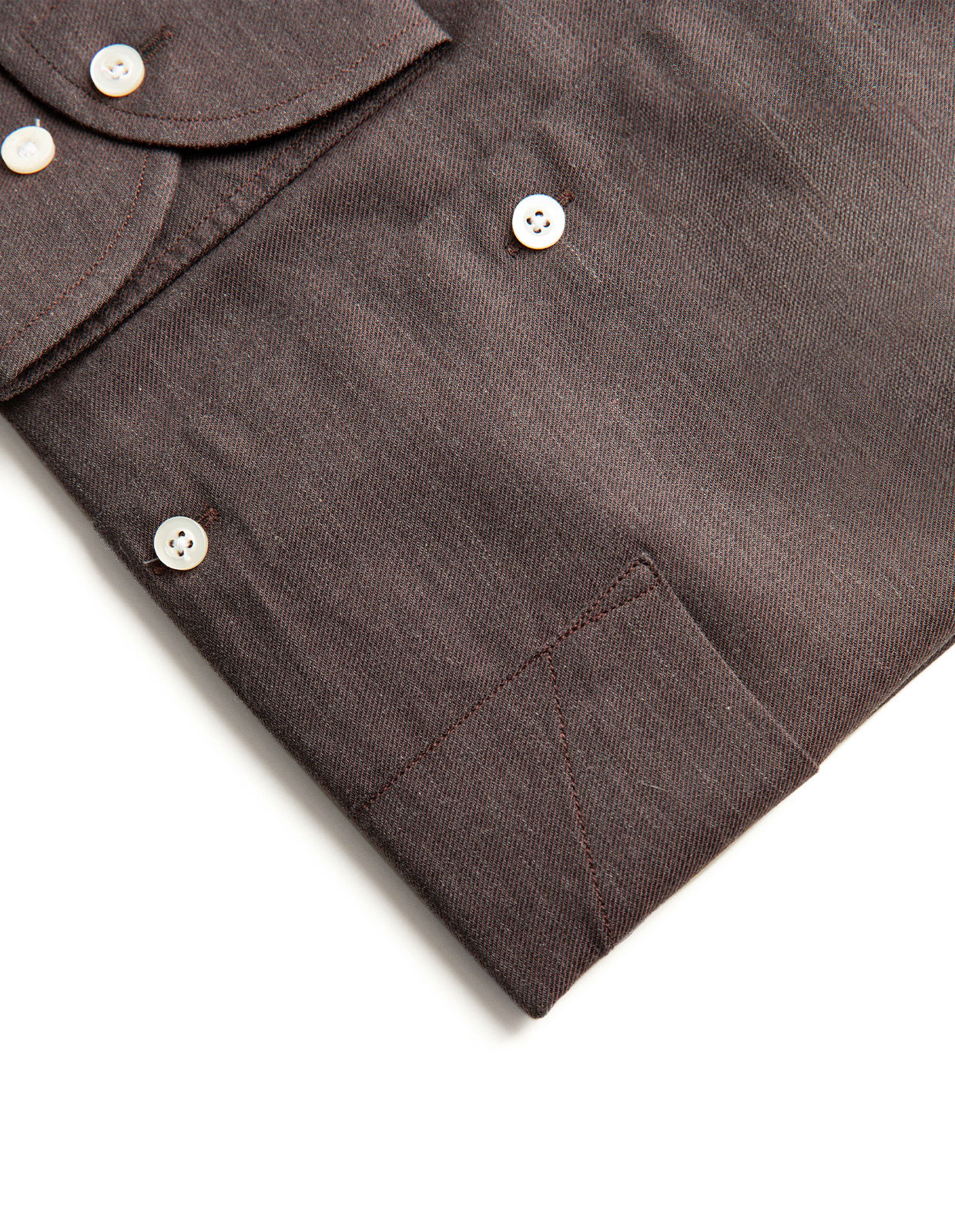 Regular Fit Skjorta Flanell Bomull Cashmere Brun Stl 38