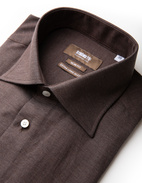 Slim Fit Extra Lång Skjorta Bomull Cashmere Brun XLÄ39