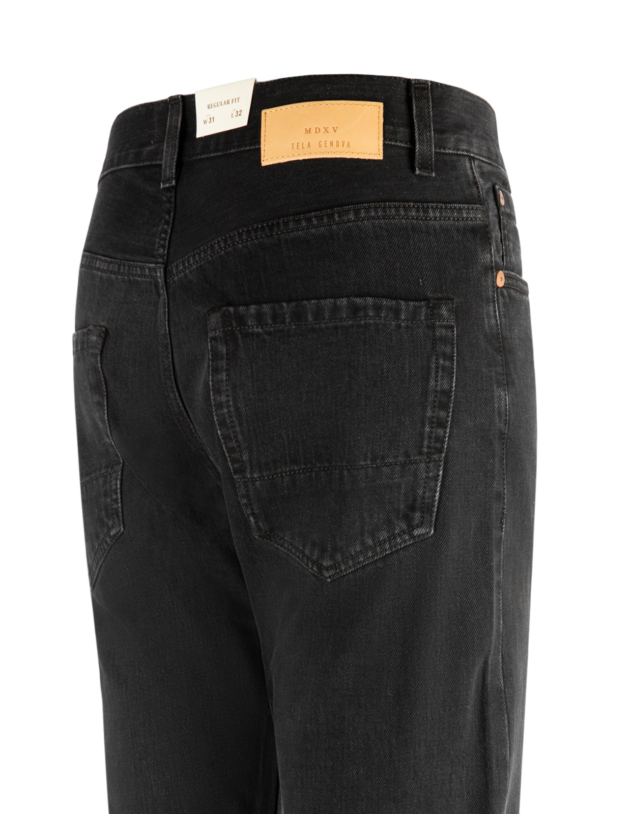 Davide Regular Jeans Svart 34"
