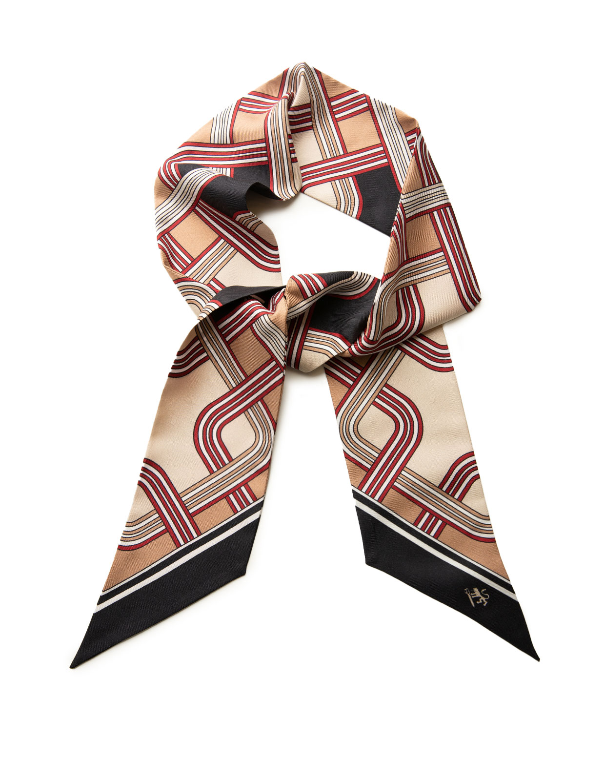 Twilly Siden Svartmönstrad One Size