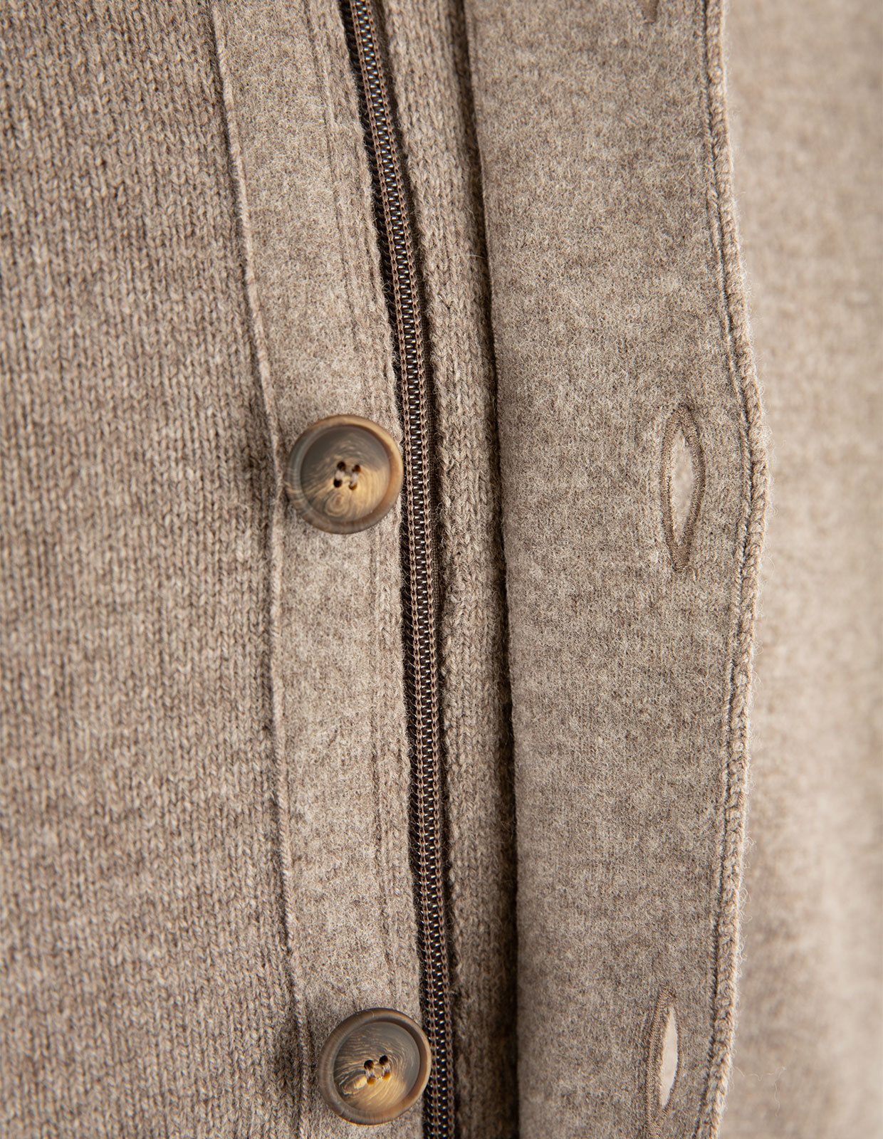 Vespa Giubbino Cardigan Ull Gråbeige