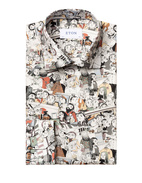 Contemporary Fit The Visitors Print Shirt White Stl 45