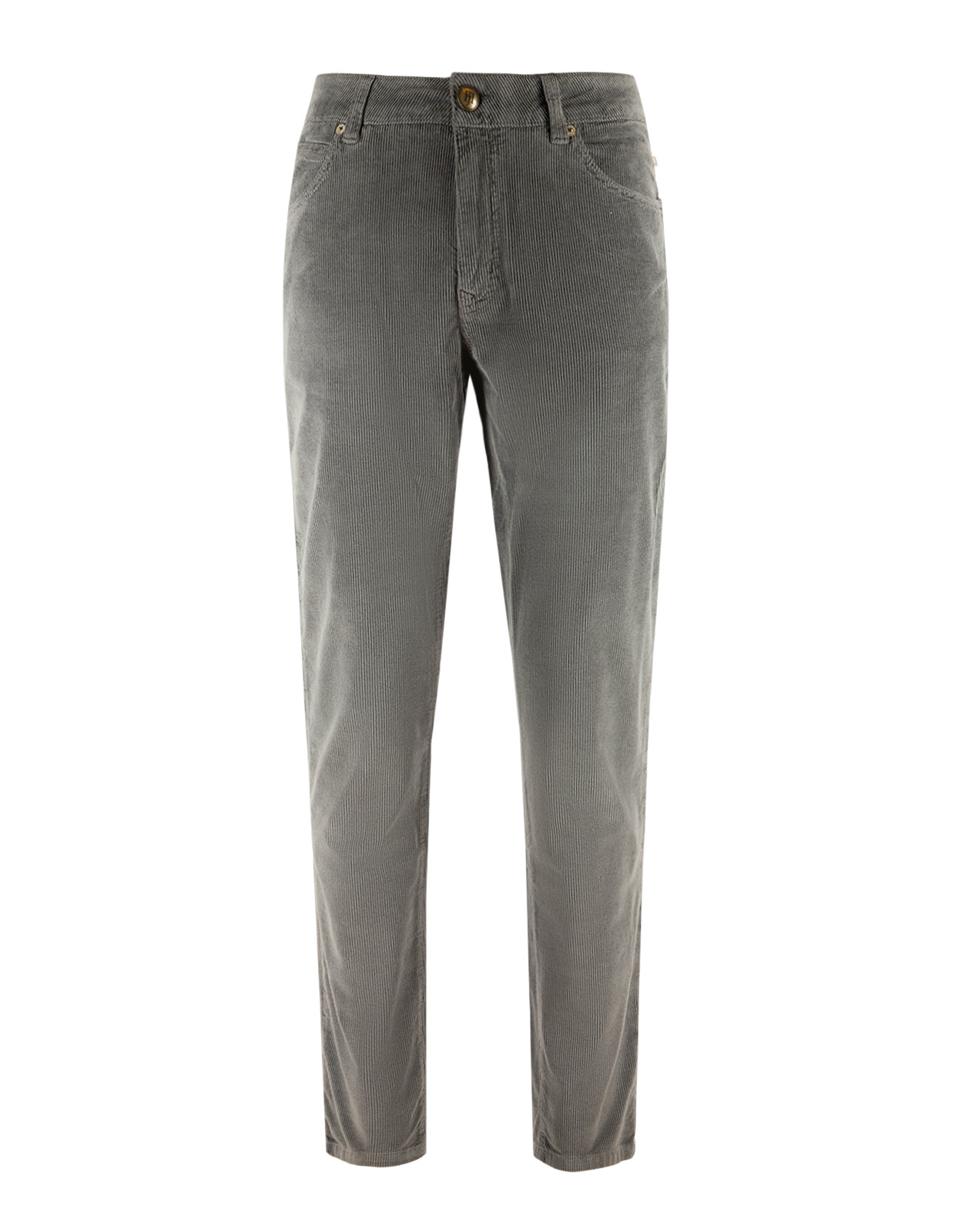 5-ficksbyxa Soft Cord Manchester Grå