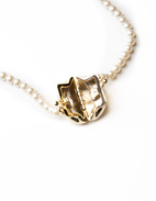 Pasticcino Halsband Guld/Vit One Size