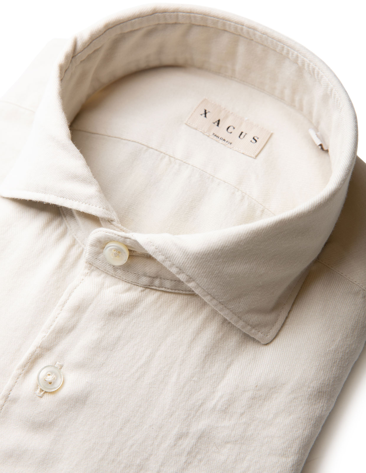 Skjorta Flanell Garment Dyed Ljusbeige