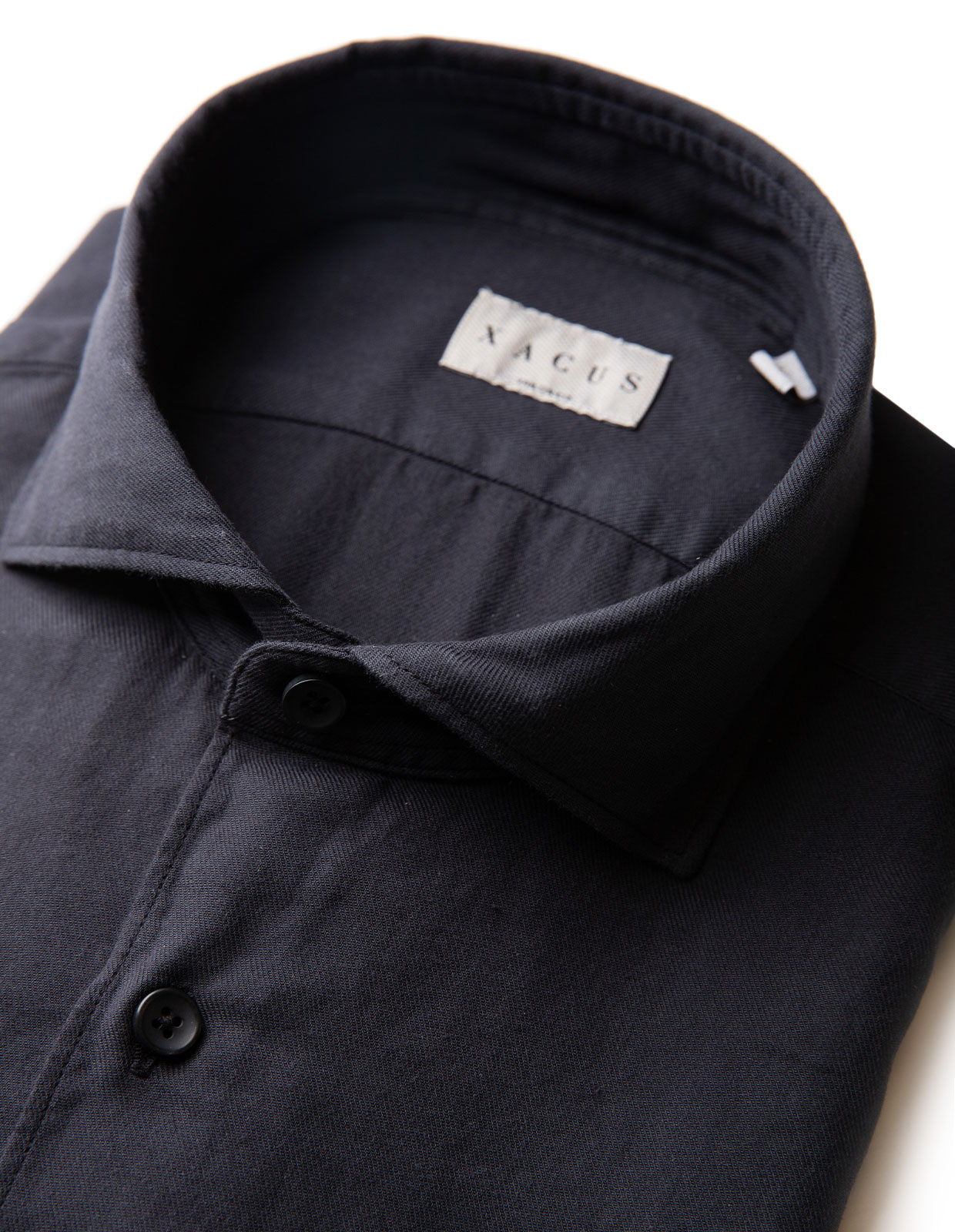 Skjorta Flanell Garment Dyed Svart