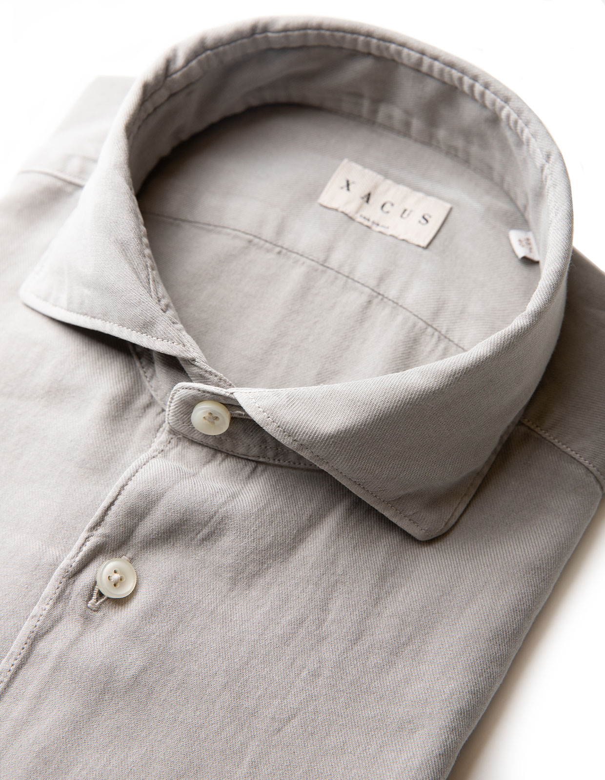 Skjorta Flanell Garment Dyed Mossgrön