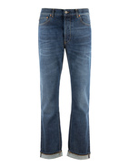 Davide Regular Selvedge Jeans Tvättad Mörkblå