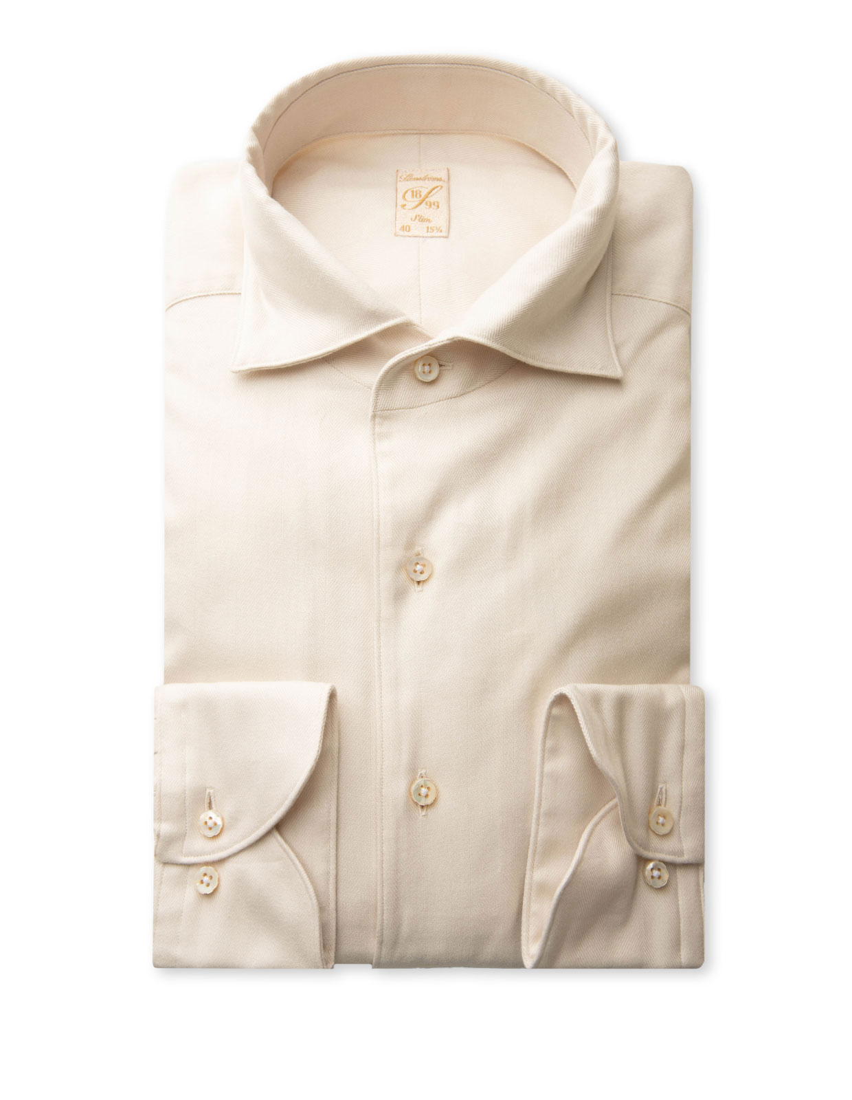 1899 Slim Skjorta Flanell Benvit