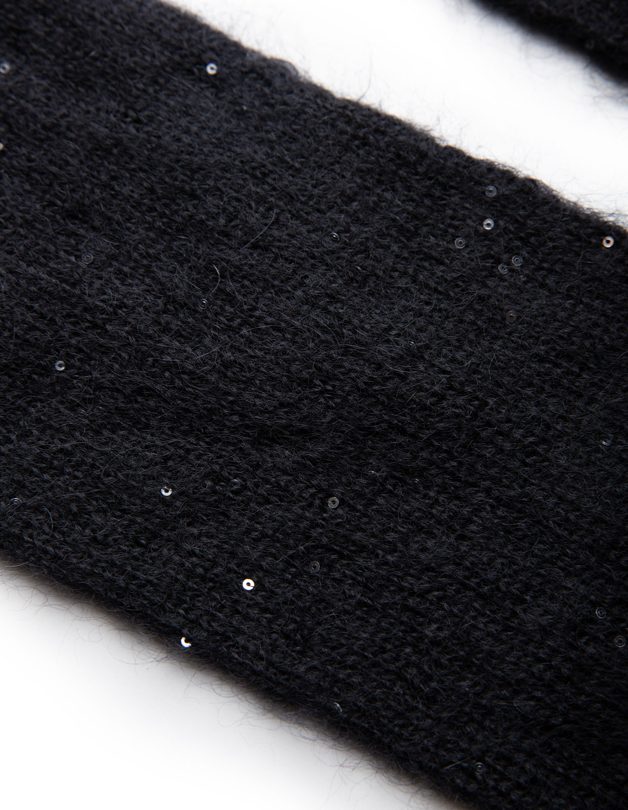 Stickade Handskar Mohair Svart One Size