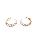 Pearl Hoops Örhängen Pärlor/Guld One Size