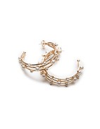 Pearl Hoops Örhängen Pärlor/Guld One Size