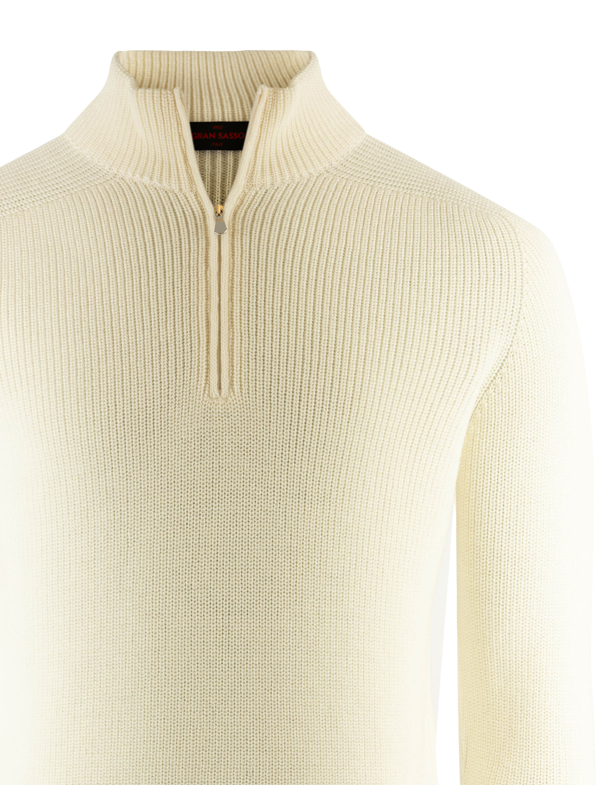 Zip-tröja Rain Wool Vit