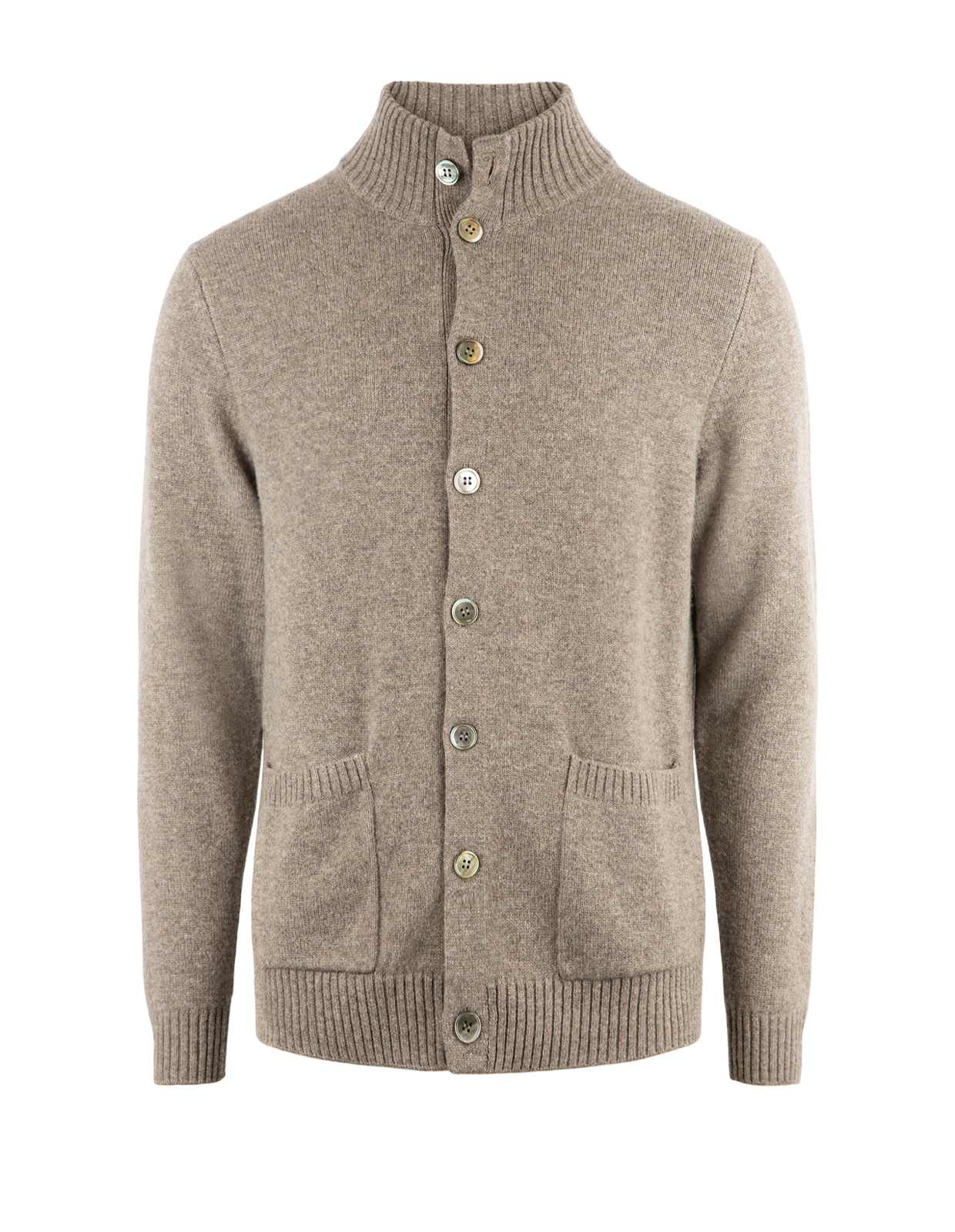 Chunky Cardigan Cashmere Mörkbeige