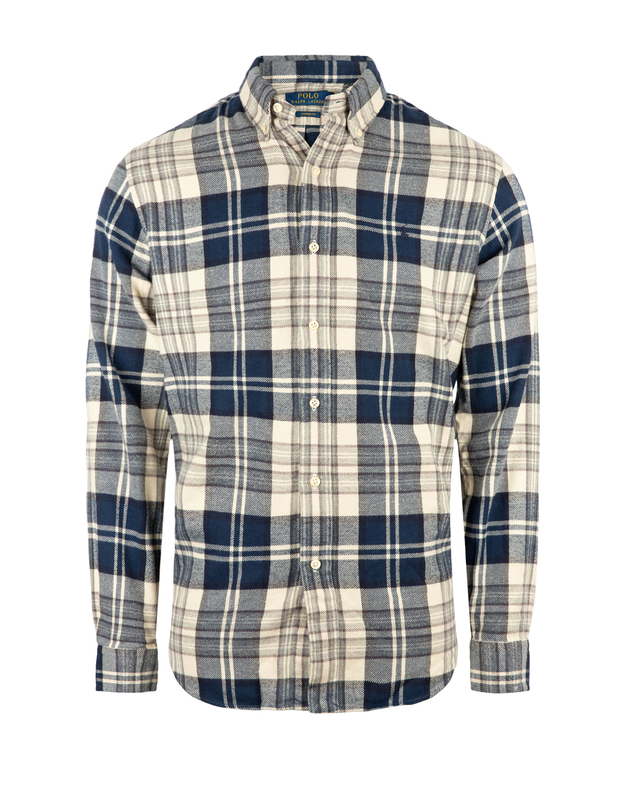 Flanellskjorta Custom Fit Blårutig