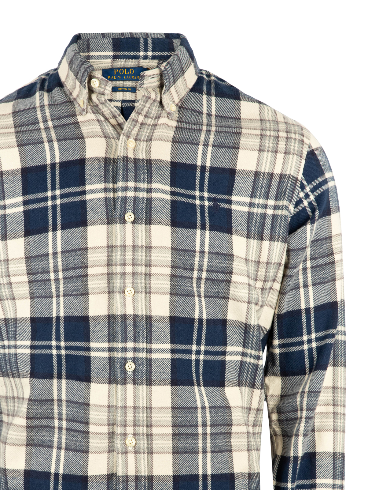 Custom Fit Flanellskjorta Rutig Blå L