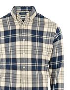 Custom Fit Flanellskjorta Rutig Blå L