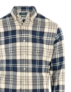 Custom Fit Flanellskjorta Rutig Blå