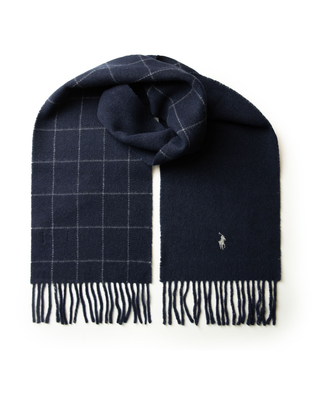 Windowpane Scarf Mörkblå