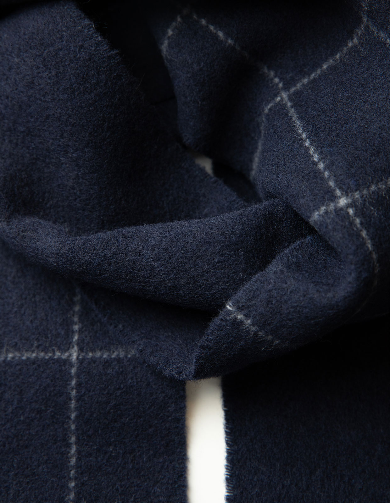 Windowpane Scarf Mörkblå