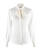 Selma Blus Siden Benvit 40