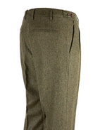 Retro Theca 2P Byxa Tweed Fiskbensmönster Olivgrön 58