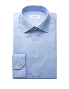 Slim Fit Skjorta Bomull Hundtand Ljusblå 43