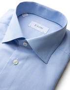 Slim Fit Skjorta Bomull Hundtand Ljusblå 43