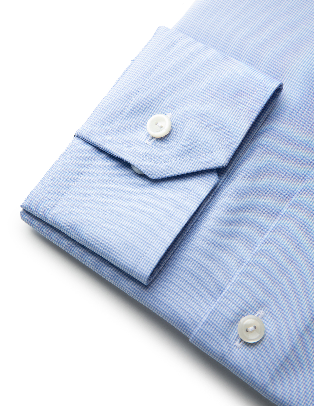 Slim Fit Skjorta Bomull Hundtand Ljusblå 43