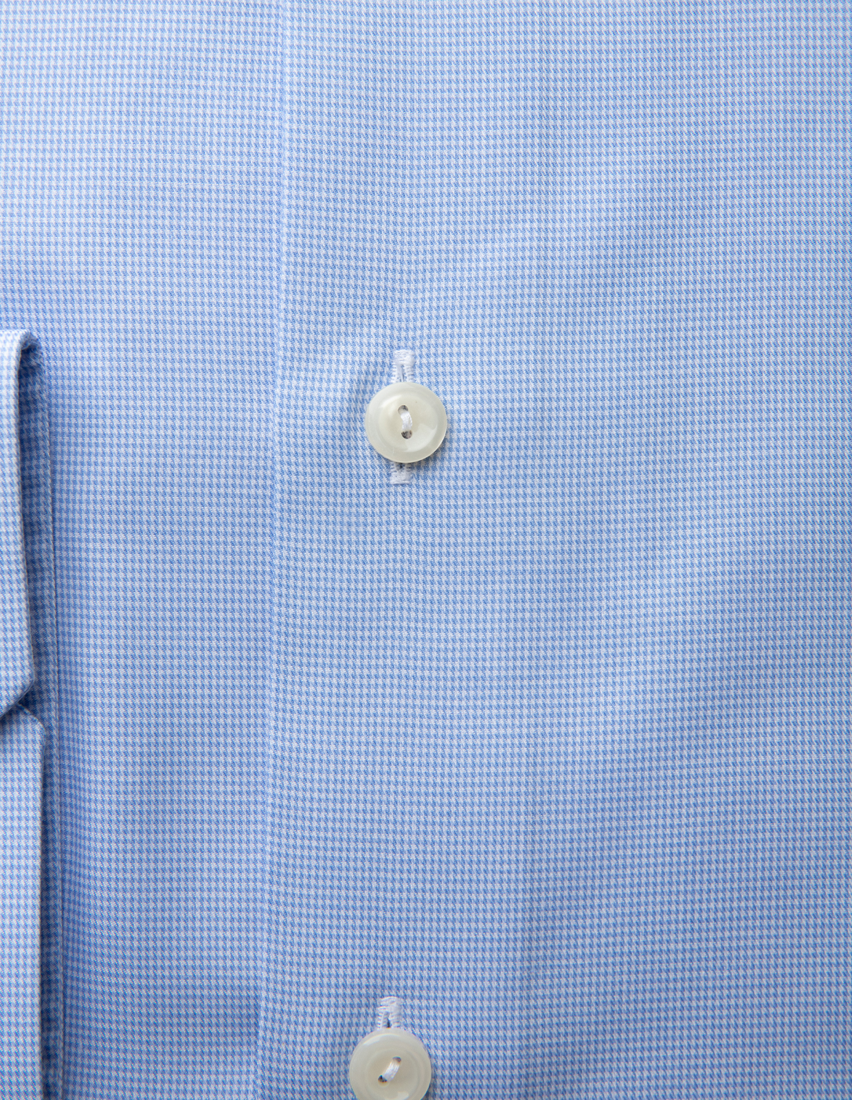 Slim Fit Skjorta Bomull Hundtand Ljusblå 43