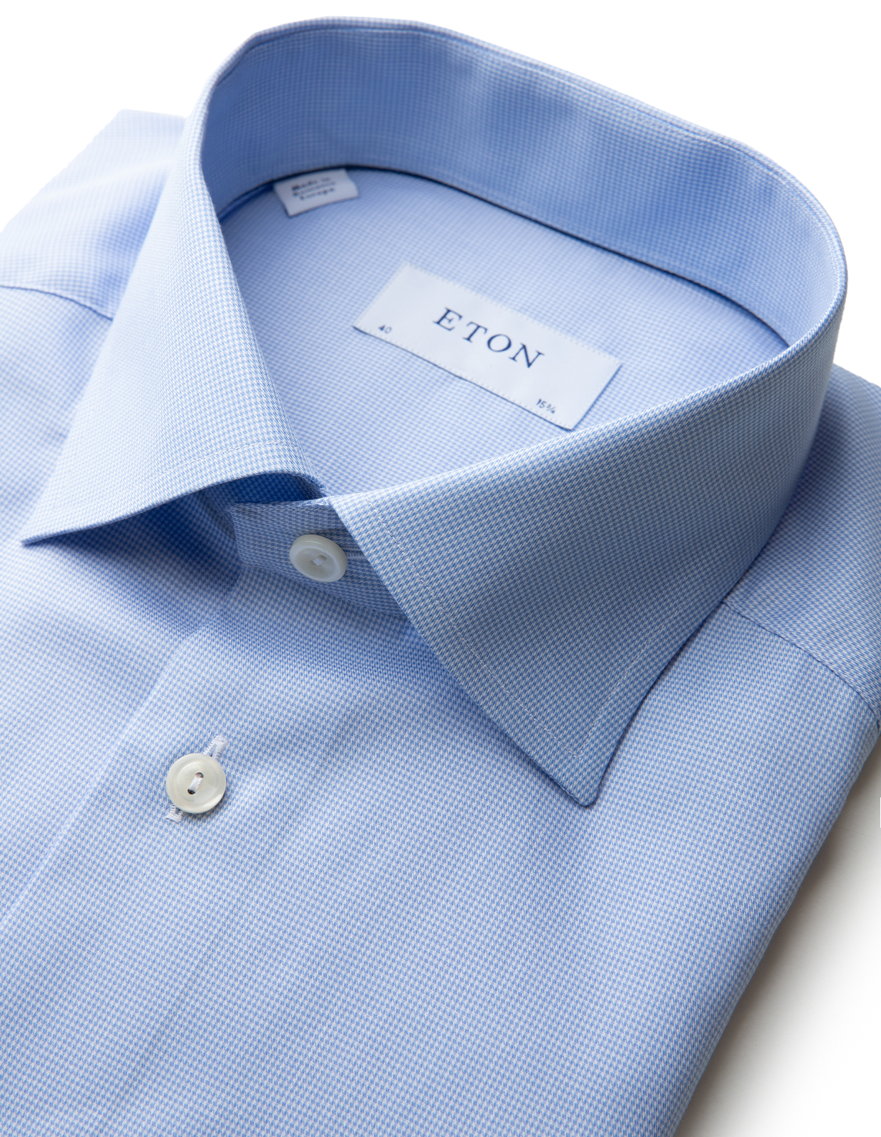 Contemporary Fit Skjorta Bomull Hundtand Ljusblå