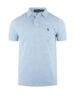 Custom Slim Fit Polo Ljusblå