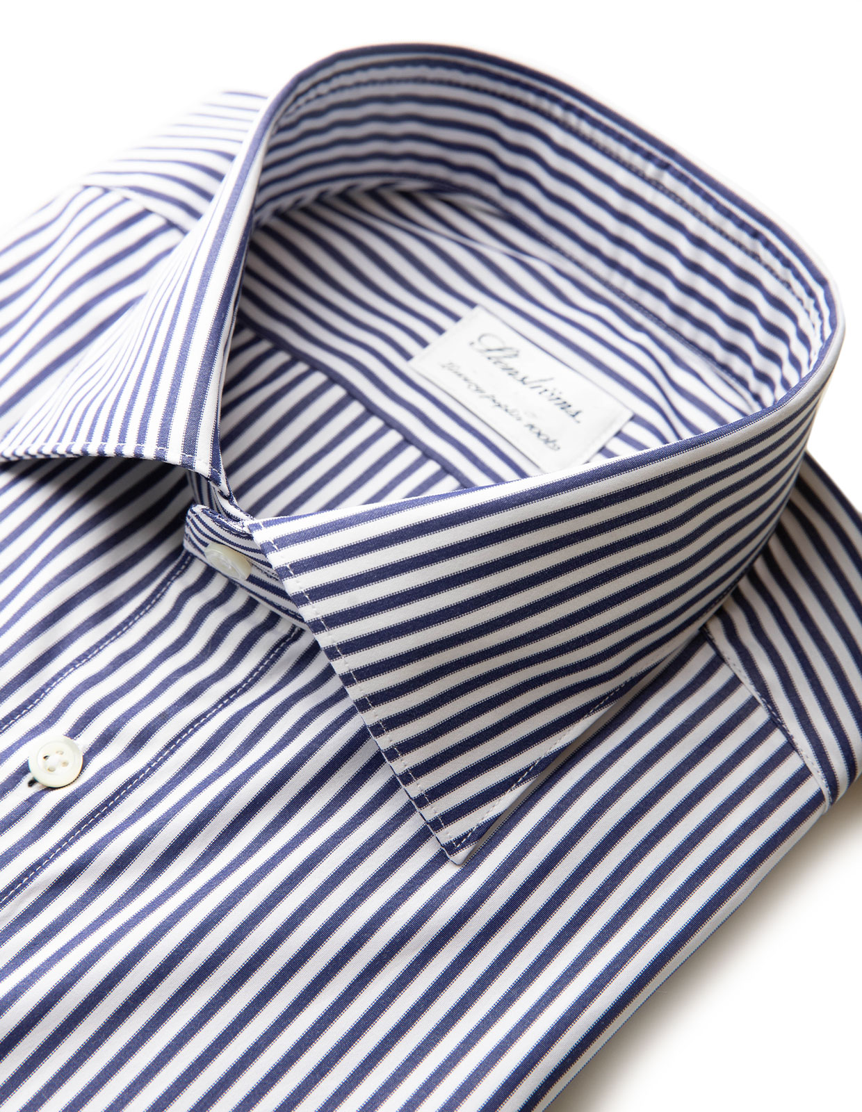 Slimline Skjorta Poplin Navy/Vit