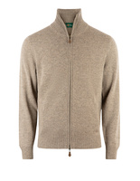 Ballater Cardigan Lammull Gråbeige