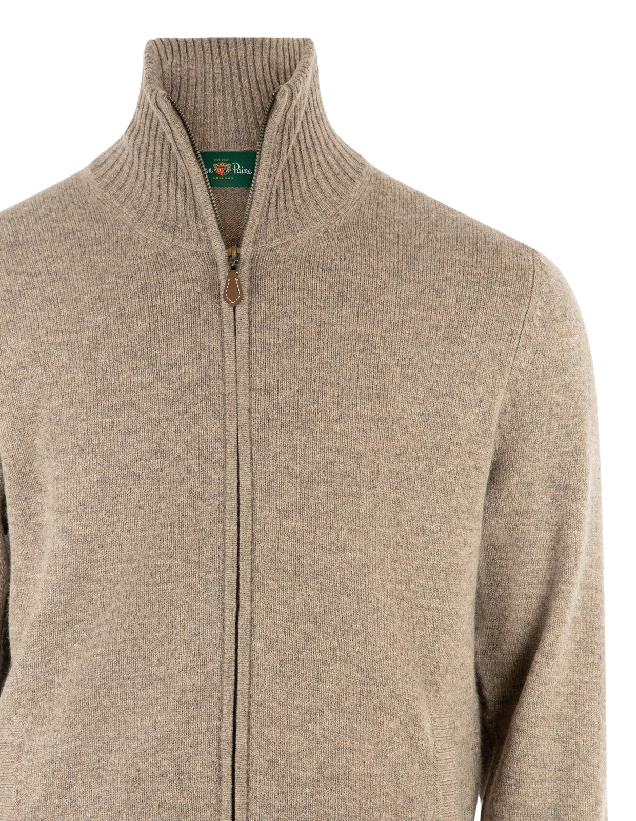 Ballater Cardigan Lammull Gråbeige 56