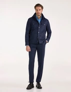 Firenze Overshirt Flanell Marinblå