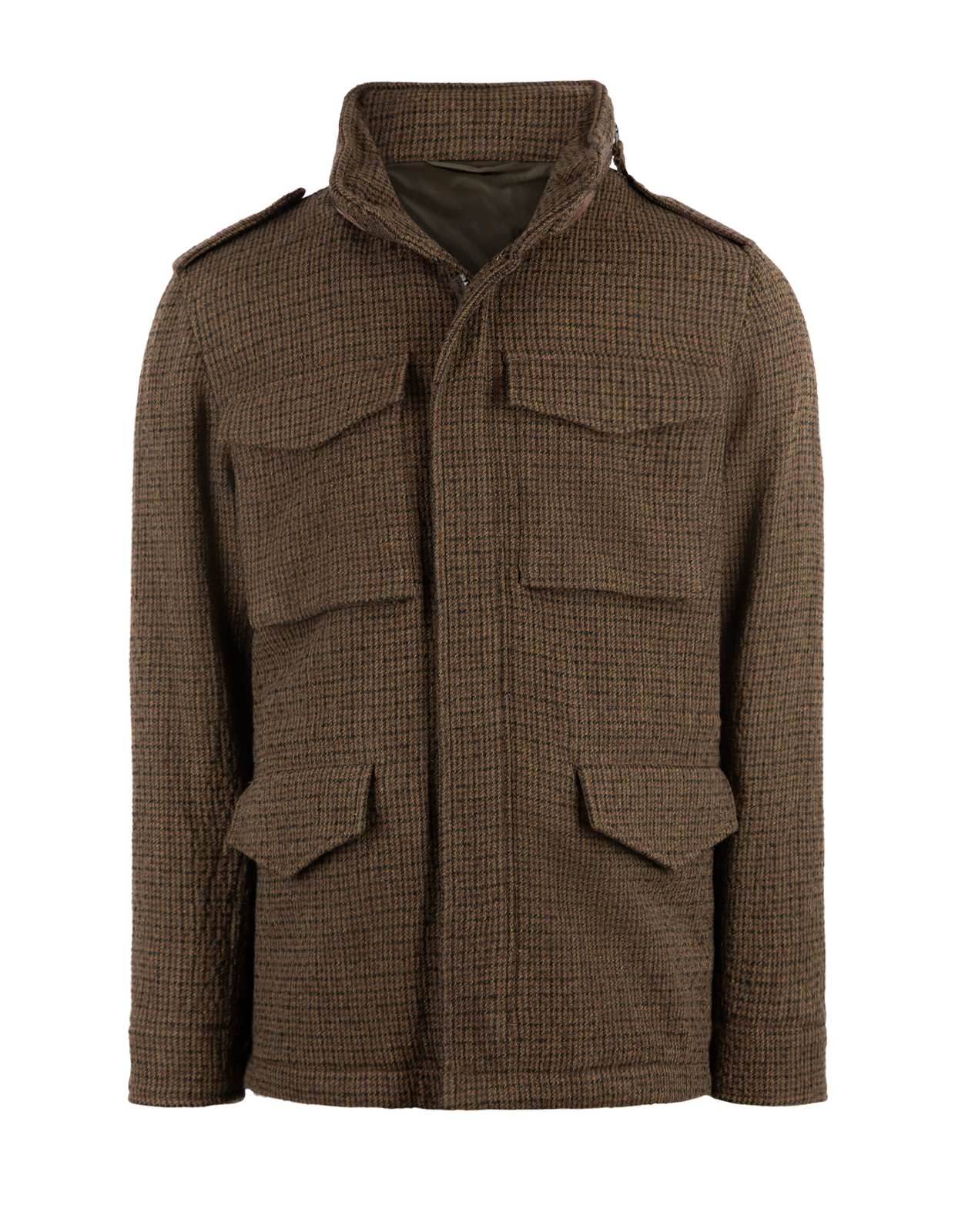 Field Jacket Seersucker Tweed Brun