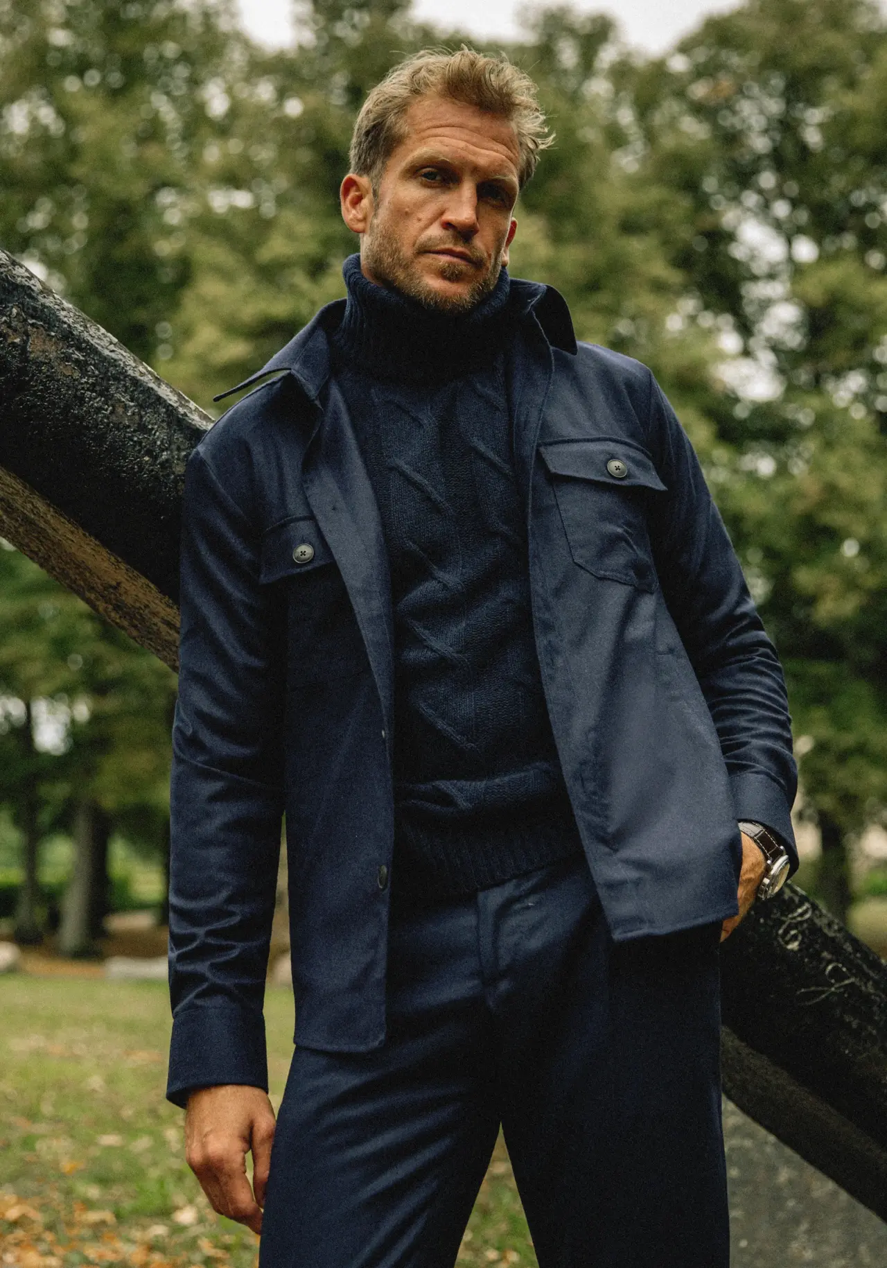 Firenze Overshirt Flanell Marinblå S