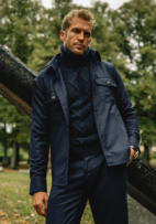Firenze Overshirt Flanell Marinblå